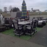 44-72 Table  6- swivel arm chairs 1- 9'octagon umbrella   Counter height